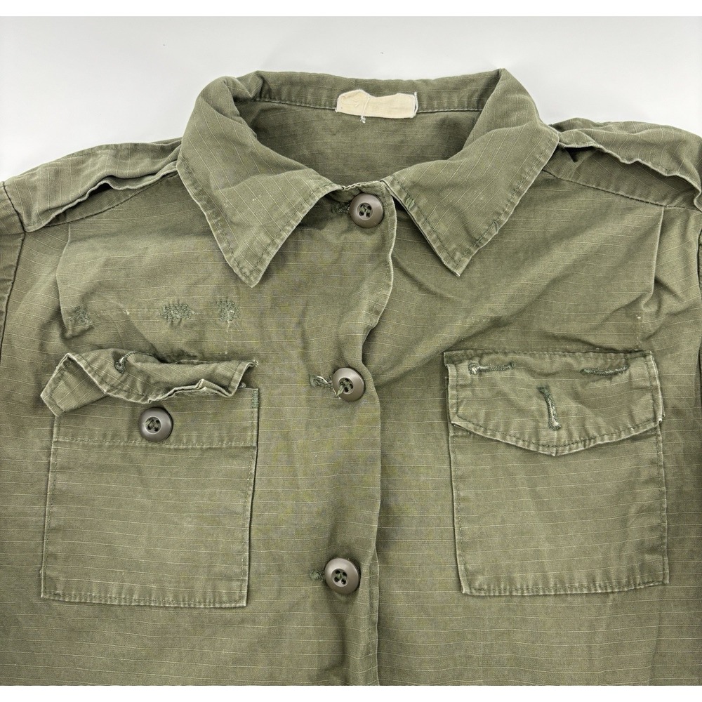 US Army Vietnam War Women Fatigue Shirt Green Poplin Utility Coat 16 OG-107
